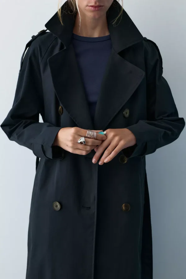 معطف طويل بحزام