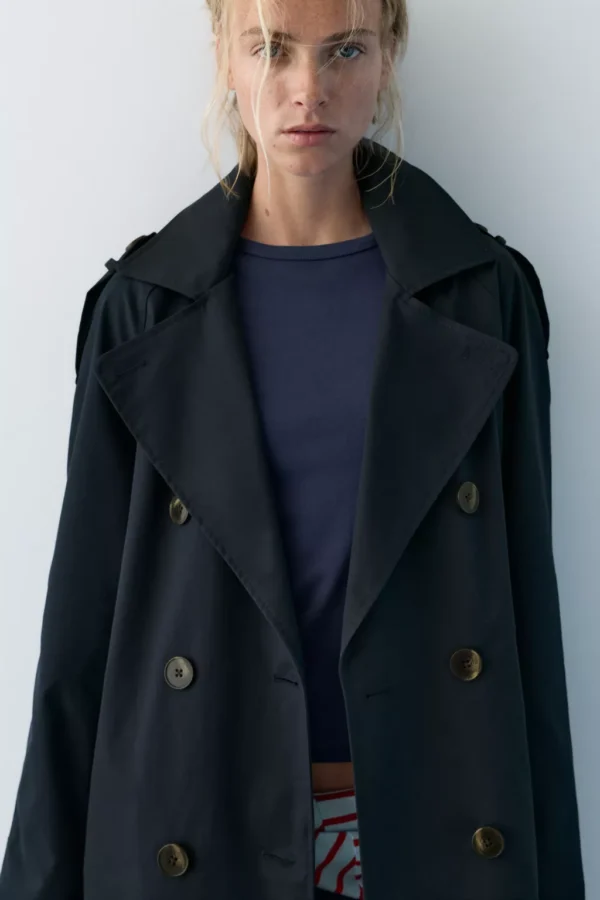 معطف طويل بحزام